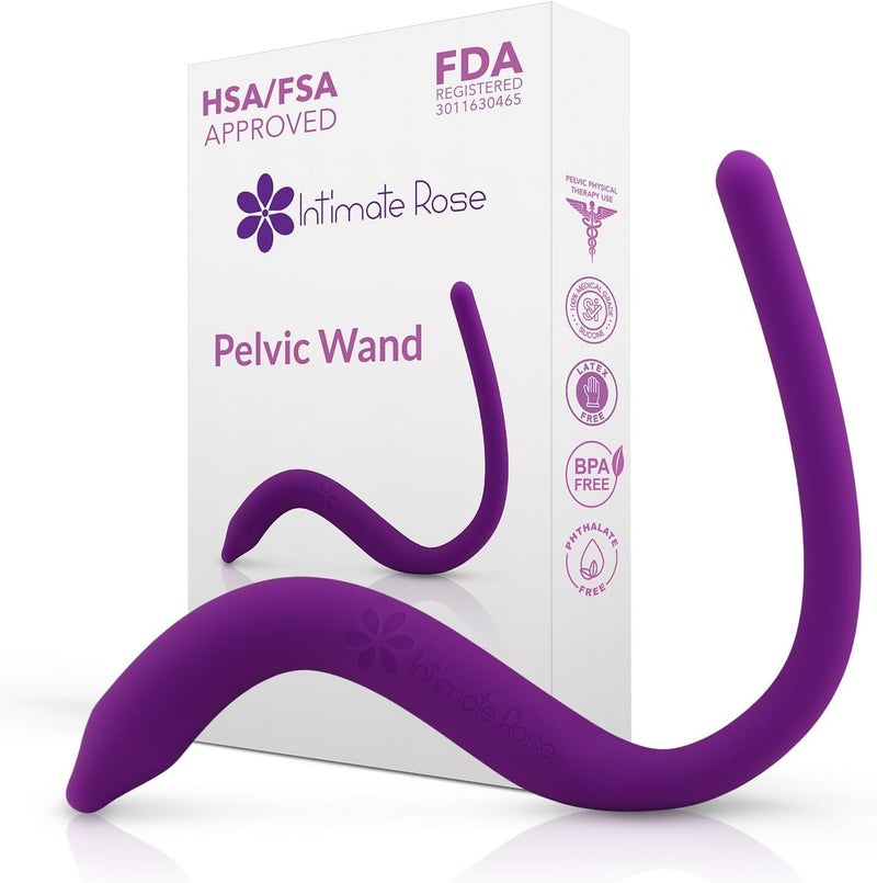 IntimateRose Pelvic Wand, Pelvic Floor Muscle Trigger Point Massager, Perineal Massage Tool for Pelvic Physical Therapy & Pain Relief, BPA-Free, Latex-Free, Standard (Non-Vibration)